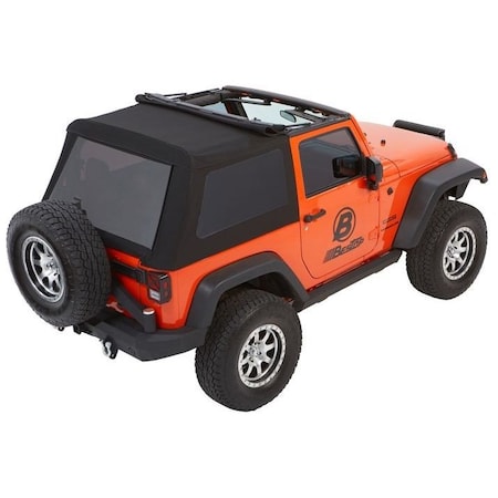 Bestop Jeep Wrangler Trektop Glide Slantback Soft Tops For Jeep 2007-2018 Wrangler JK 2 Door 54922-35
